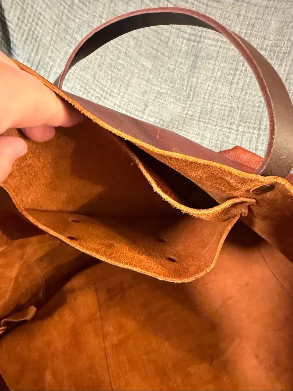 Portland Leather Oversided Tote - Nutmeg